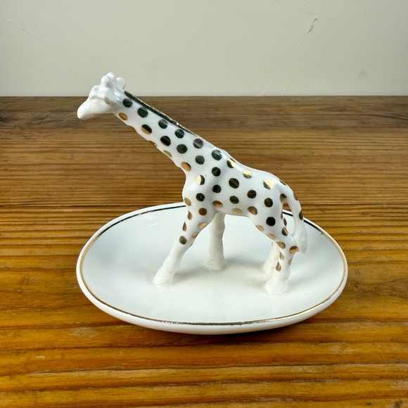 Anthropologie Giraffe Ring Dish | Gold Polka Dots | Trinket Holder - Picture 13 of 15